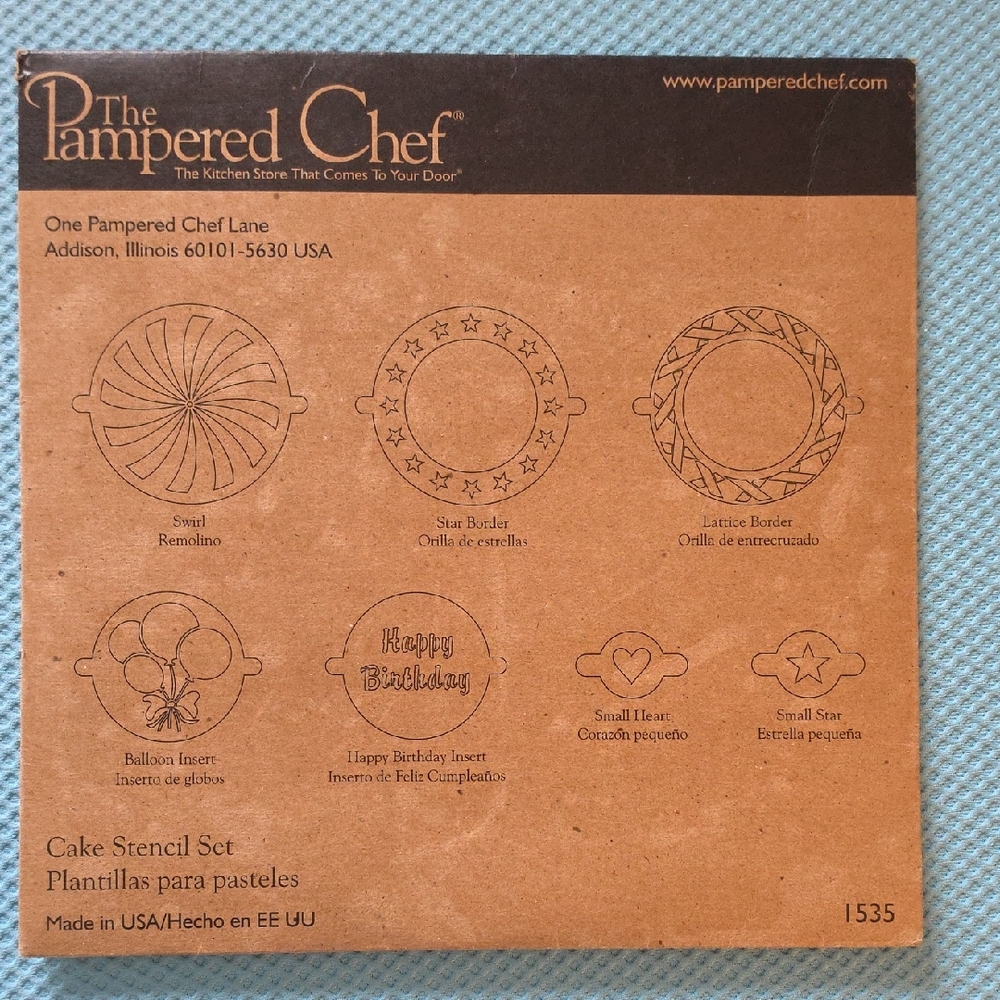Pampered Chef Decorative Cake Stencil Kit
